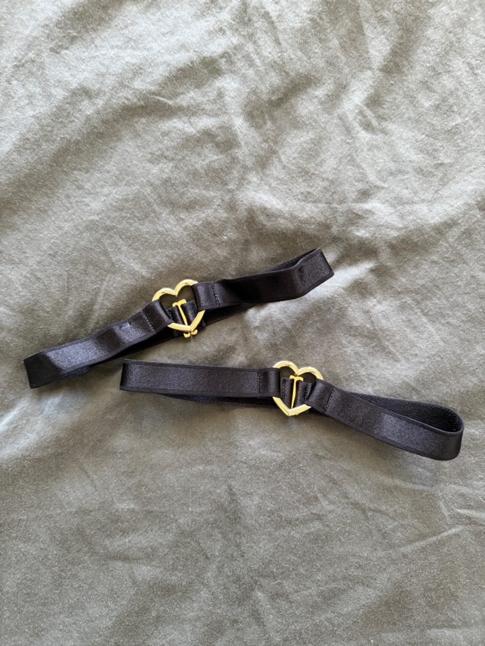 Black and Gold Heart Leg garters